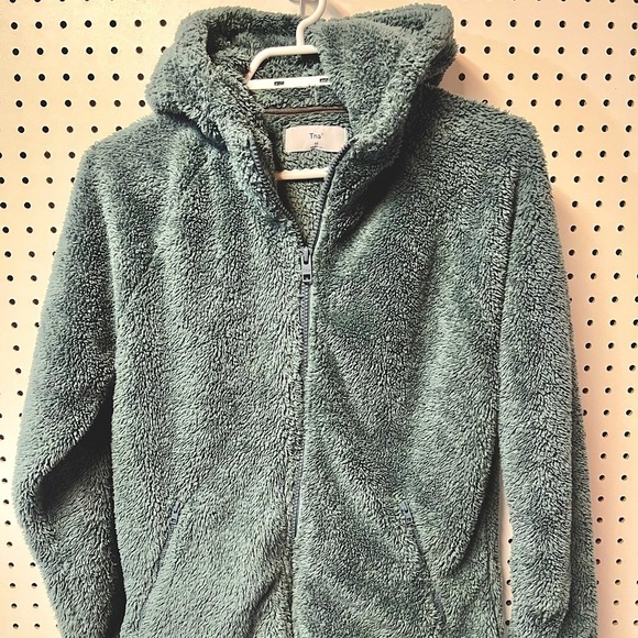 TNA Jackets & Blazers - TNA Teddy  Plush Hoodie Light blue soft